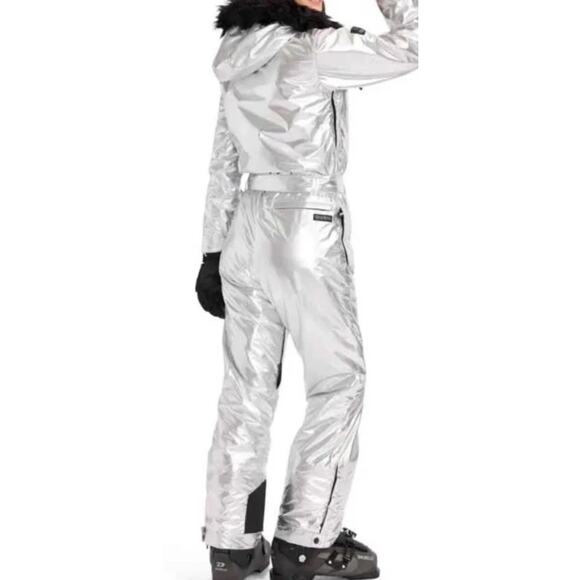 TIPSY ELVES SILVER BULLET ONE PIECE SKI SNOW SUIT Hooded Women's Size Small NEW - Picture 10 of 12